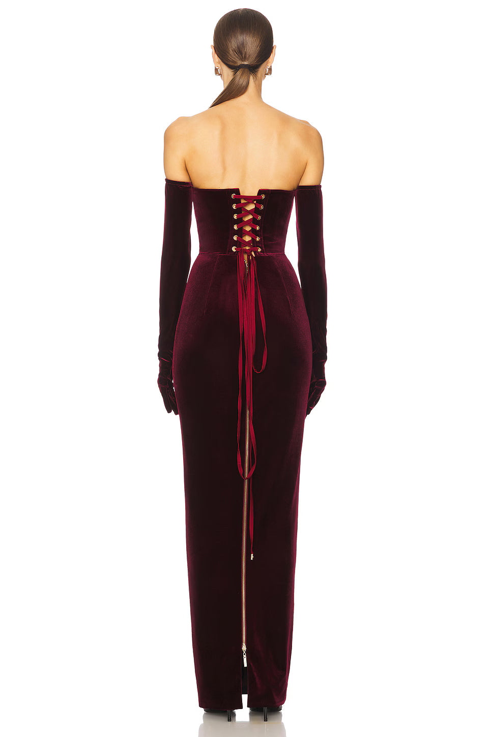 Bronx and Banco Florentina Strapless Velvet Gown