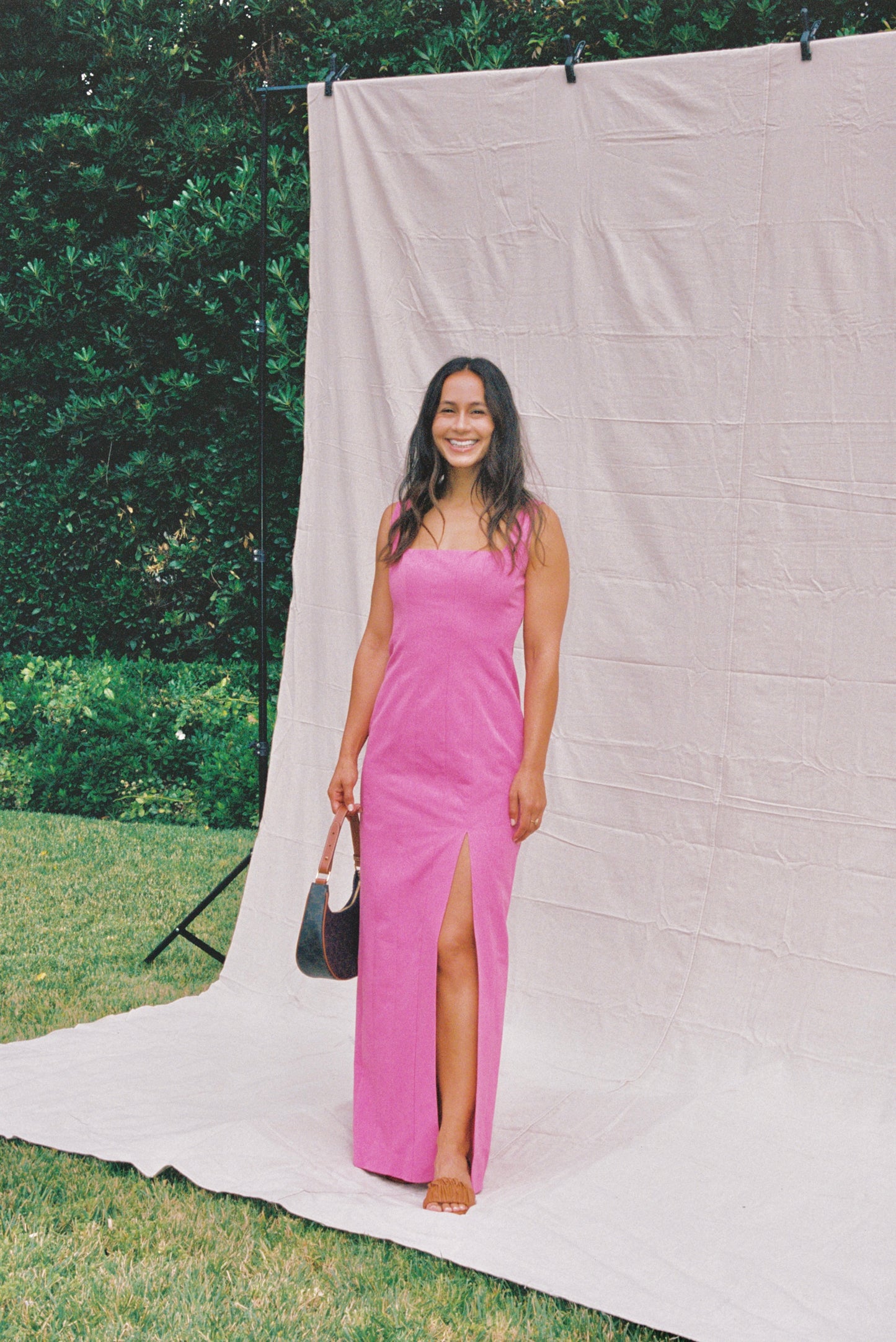 STAUD Lollipop Pink Portrait Dress