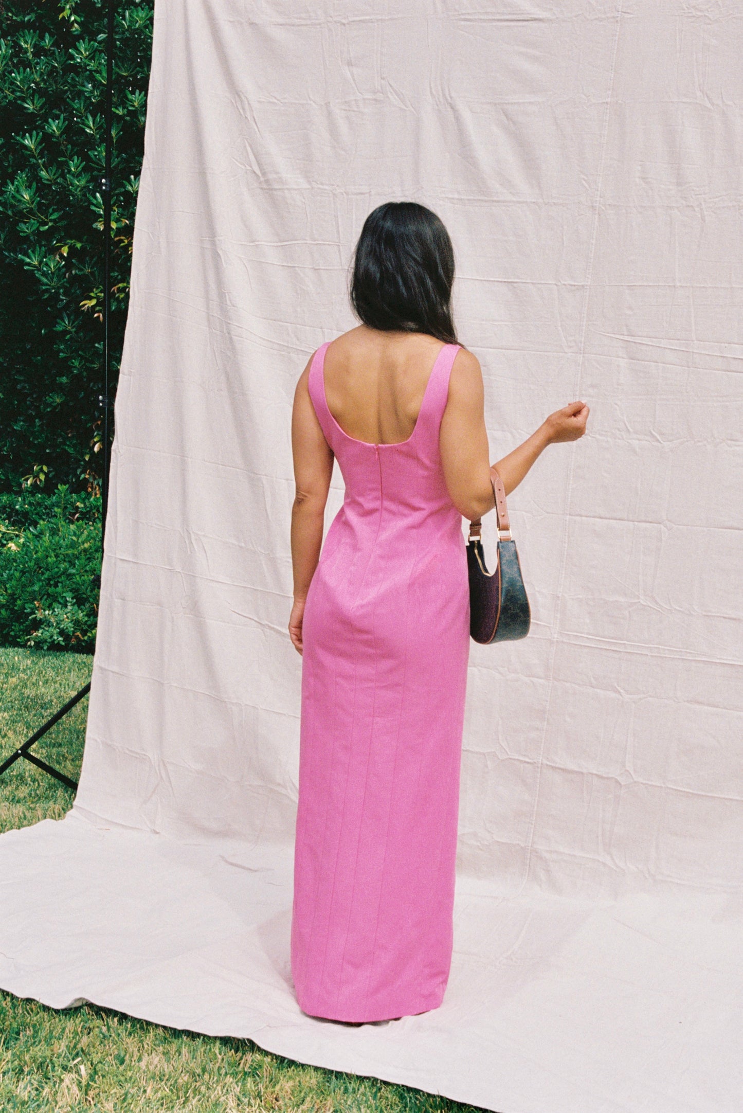 STAUD Lollipop Pink Portrait Dress