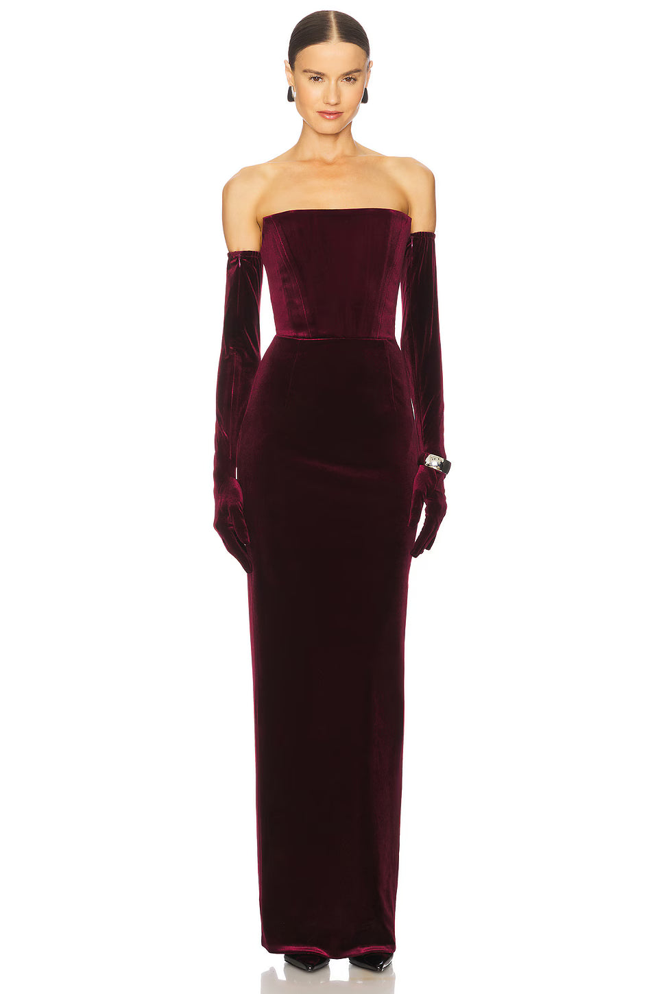 Bronx and Banco Florentina Strapless Velvet Gown
