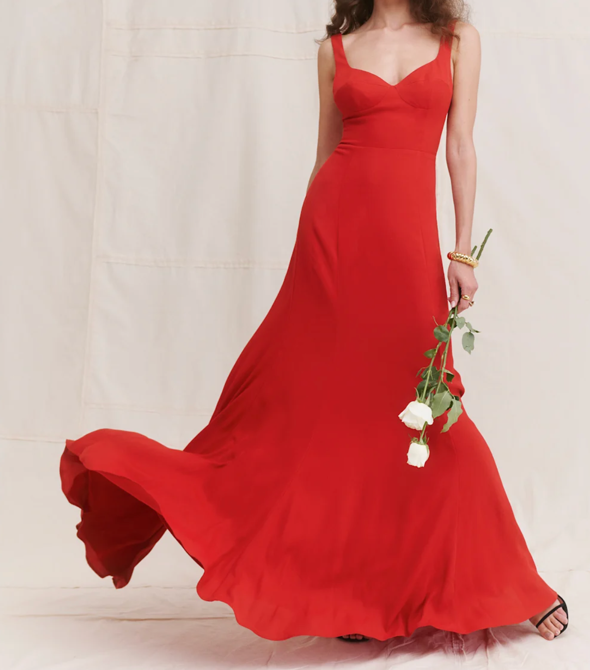 Reformation Cherry Red Lecce Dress