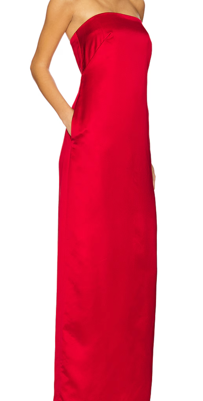 ALC Ani Red Strapless Gown
