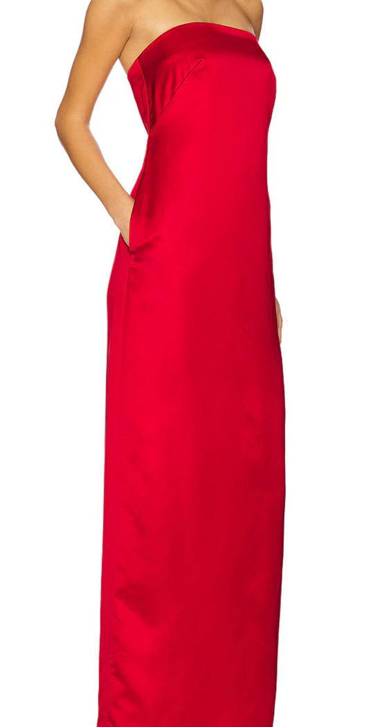 ALC Ani Red Strapless Gown