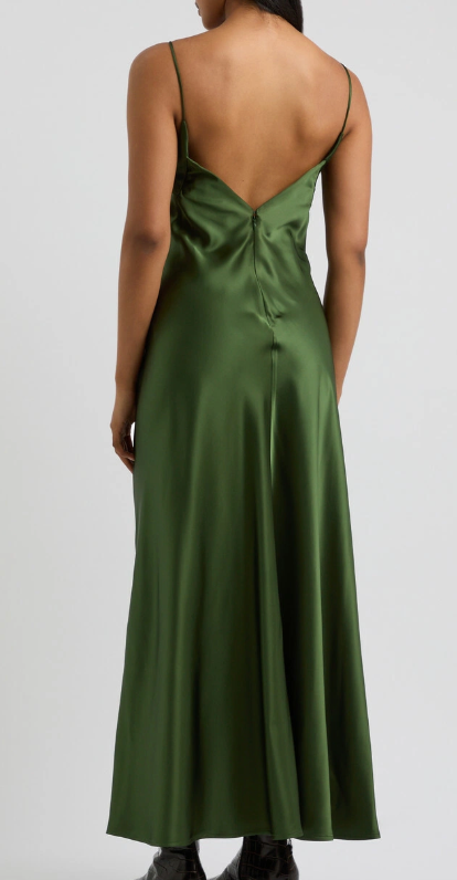 Jil Sander Dark Green Evening Dress