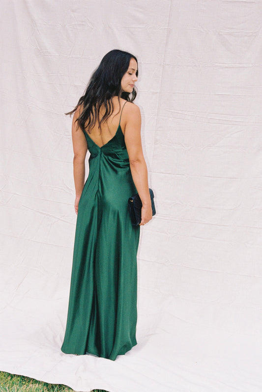 Jil Sander Dark Green Evening Dress