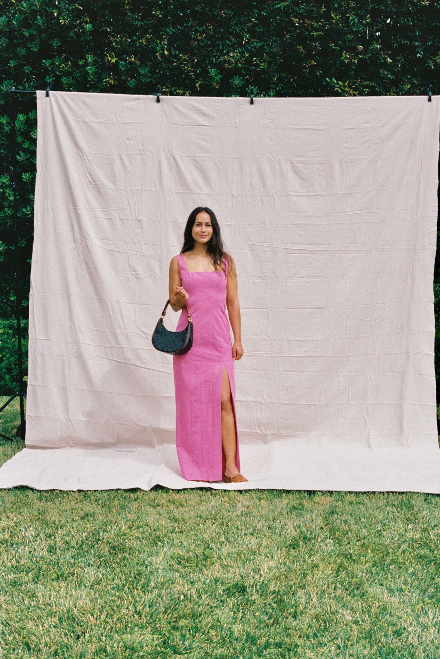 STAUD Lollipop Pink Portrait Dress