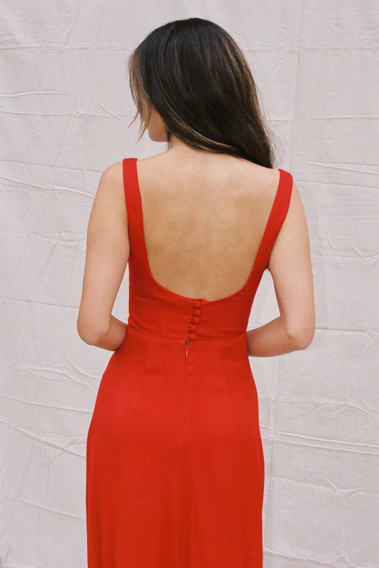 Reformation Cherry Red Lecce Dress
