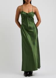 Jil Sander Dark Green Evening Dress